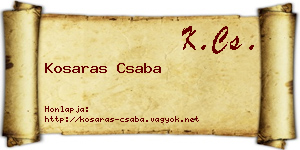 Kosaras Csaba névjegykártya