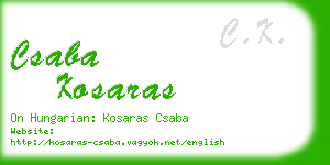 csaba kosaras business card